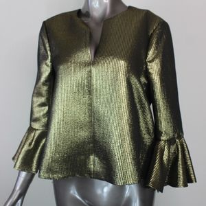 bcbgmaxazria  women Shirt Valarie Ruffle-Gold